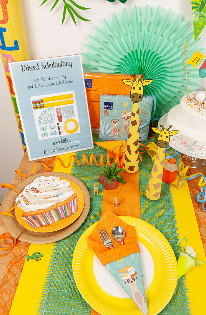 MEERKAT PARTY AT THE DINING TABLE: TABLE DECORATIONS FOR THE BIG SCHOOL DAY