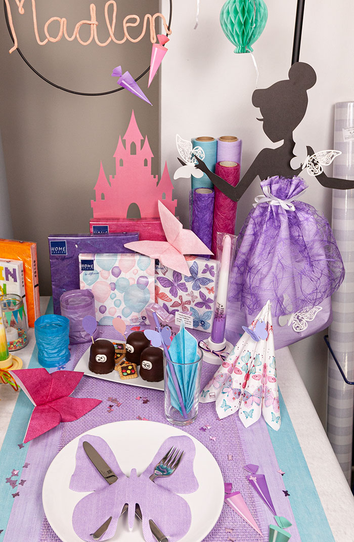 Table Enchantment for Kids: Die-Cut Lilac Butterfly Table Decor!